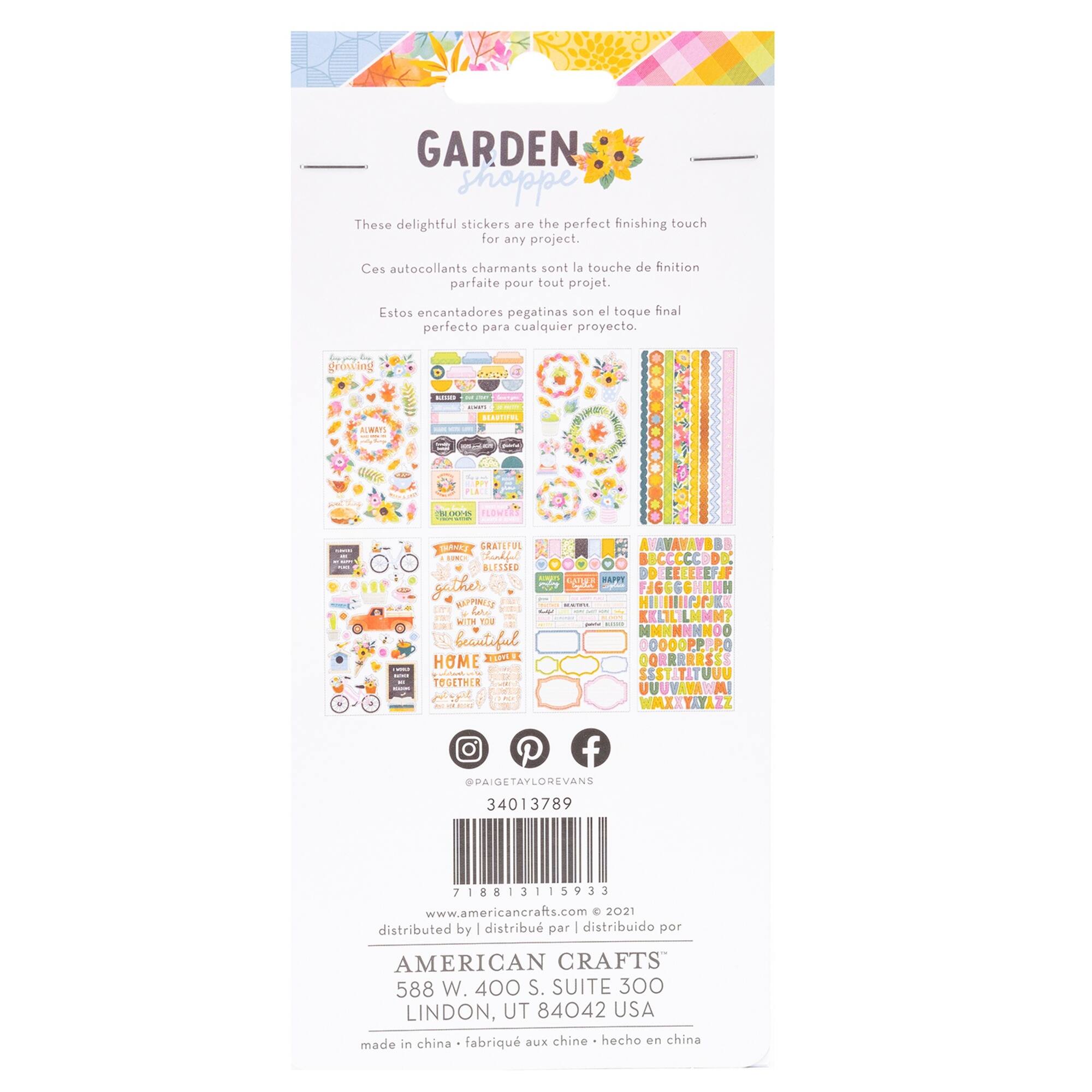 Paige Evans Garden Shoppe Sticker Book with Copper Foil Accents